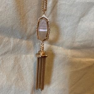 Kendra Scott necklace with tassel rose gold